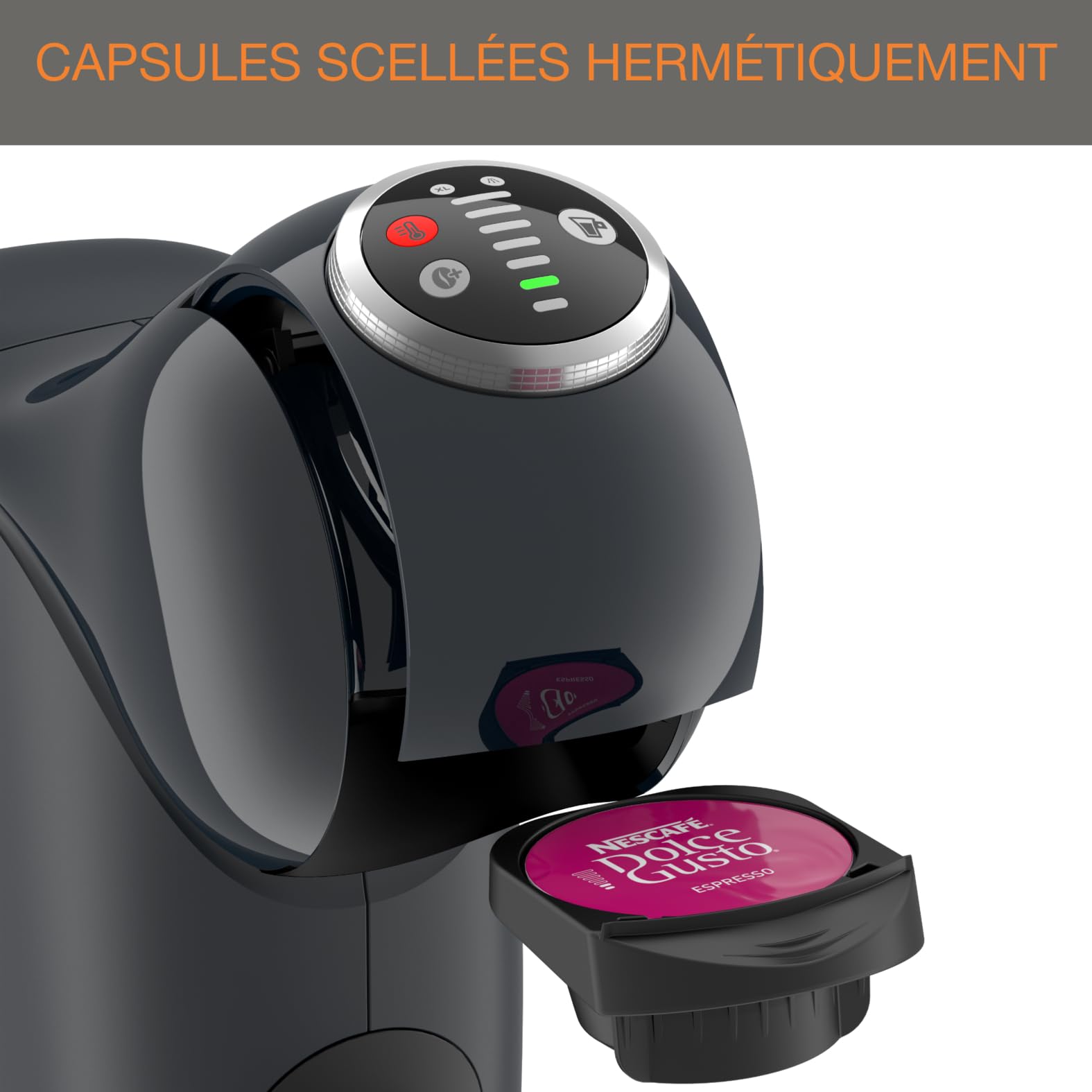 Dolce Gusto Machine à café capsules, Cafetière multi boissons, Pression 15 bars, Capacité 0,8 L, Fonction XL, Arrêt automatiq