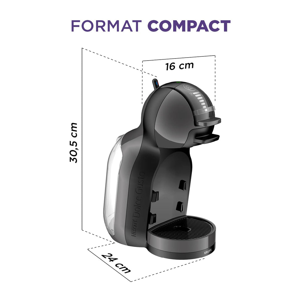 Dolce Gusto Machine à café capsules multi-boissons, 0.8 L, 15 bars, Noir/Anthracite KP123810