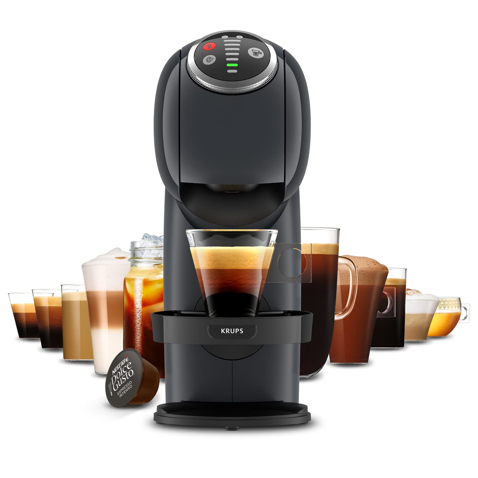 Dolce Gusto Machine à café capsules, Cafetière multi boissons, Pression 15 bars, Capacité 0,8 L, Fonction XL, Arrêt automatiq